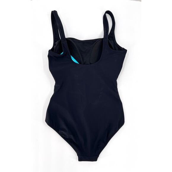 PROFILE BY GOTTEX One Piece Swimsuit Womens 8 Black Square Neck Ruched New - Picture 6 of 15